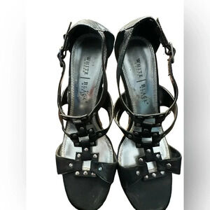 White House Black Market black wedge sandals